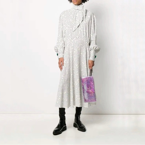 NWOT CHRISTOPHER KANE
Polka Dot Tie Neck Dress - White size 12 - Picture 1 of 16